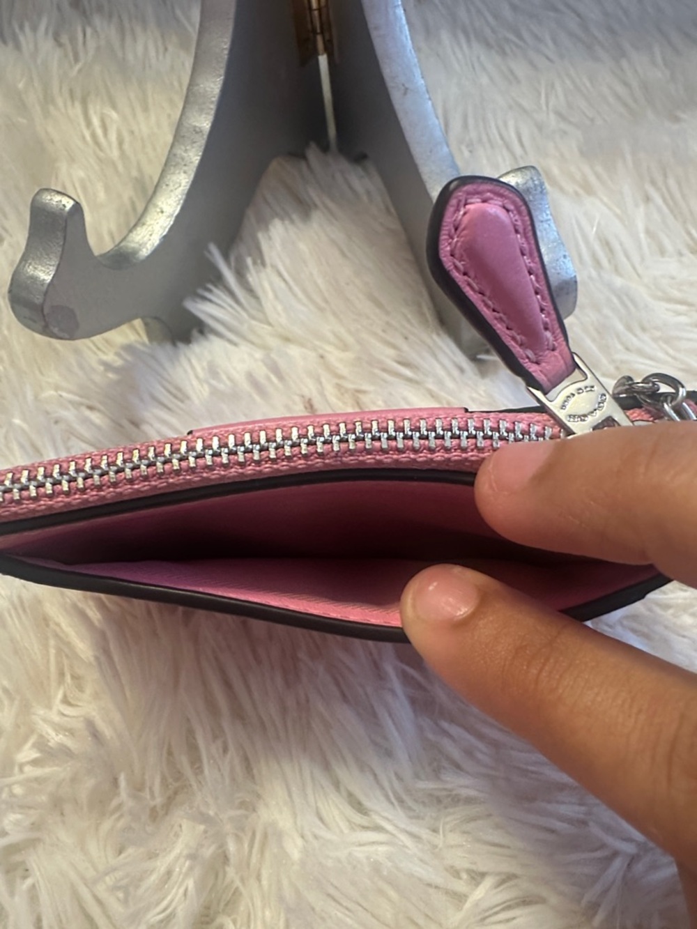 Coach Pink Signature Small Zip Card Case - Picture 6 of 6